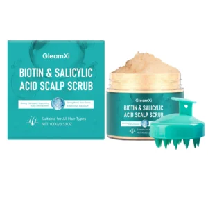 GleamXi Biotin & Salicylic Acid Scalp Scrub, Gentle Exfoliating & Dandruff Removal