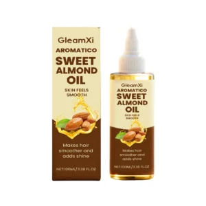 GleamXi Sweet Almond Oil Multi-Purpose Body Oil for Skin and Hair, 100ml